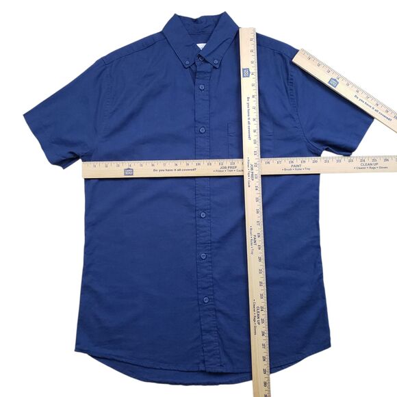 Onia Shirt Mens Small Blue Linen Blend Button Down Short Sleeve - Picture 7 of 9